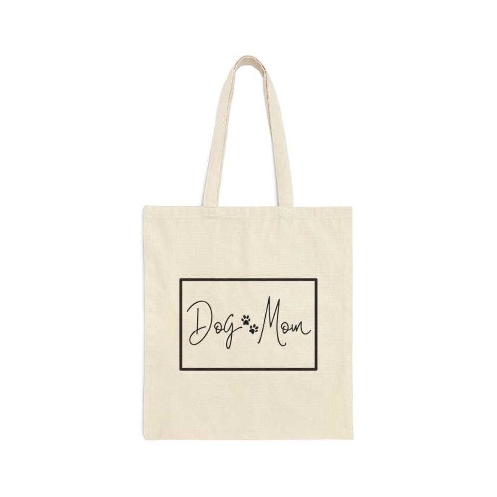 Dog Mom Cotton Canvas Tote Bag | Cute Dog Lover Gift | Durable Everyday